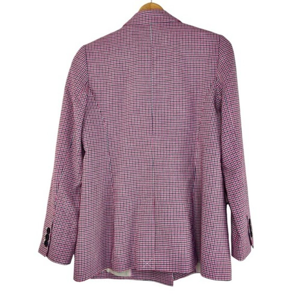 NWOT Talbots Pink and Black Houndstooth Double Breasted Blazer - Picture 6 of 7